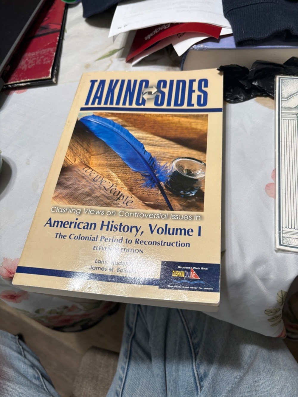 Taking Sides: American History Volume I - Beige Cover with Blue Feather
